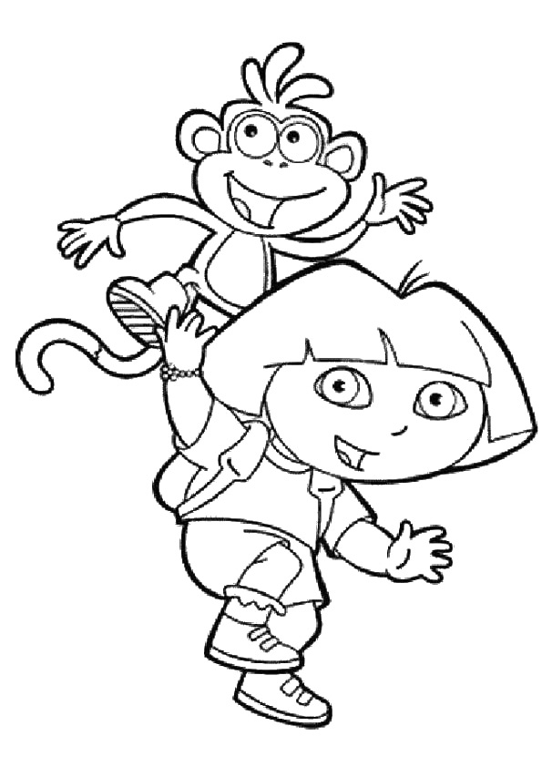 Dora-With-Boots-and-monkey