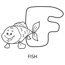 Coloring Page of Alphabet F for Fish