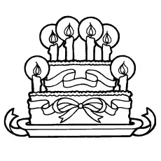 Happy Birthday Cake coloring page