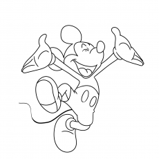 Happy mickey mouse coloring page