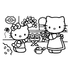 Hello Kitty in Nursery Coloring Page to Print_image