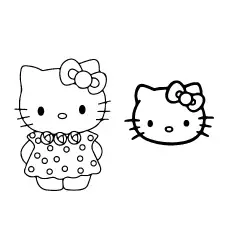Hello Kitty Face Mask Coloring Sheet to Print_image
