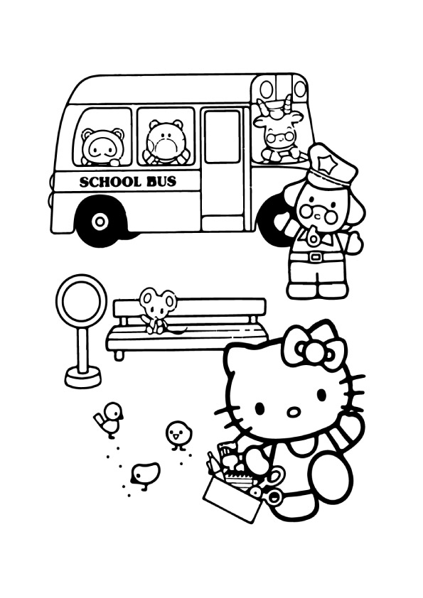Hello-Kitty-and-school-bus