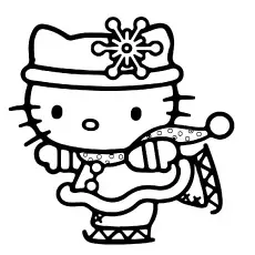 Hello Kitty Celebrating Christmas Coloring Pages Free Print_image