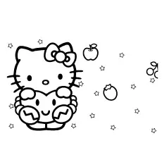 Hello Kitty in Dreams to Color Sheet_image