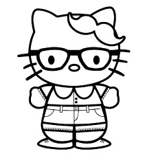 Hello Kitty Kid free Color Sheets to Print