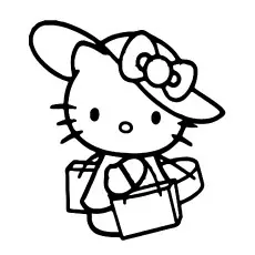 Hello Kitty Shoping Printable Coloring Page for Kids_image