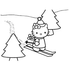 Coloring Hello Kitty Skating on Christmas Day_image
