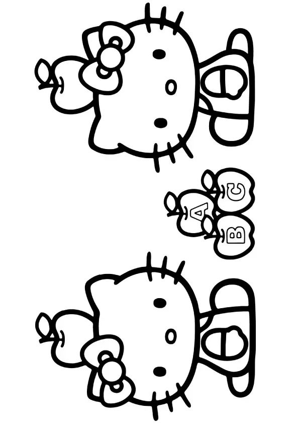 Hello-Kitty-with-alphabets-apple