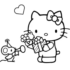 Hello Kitty with Mouse to Color_image