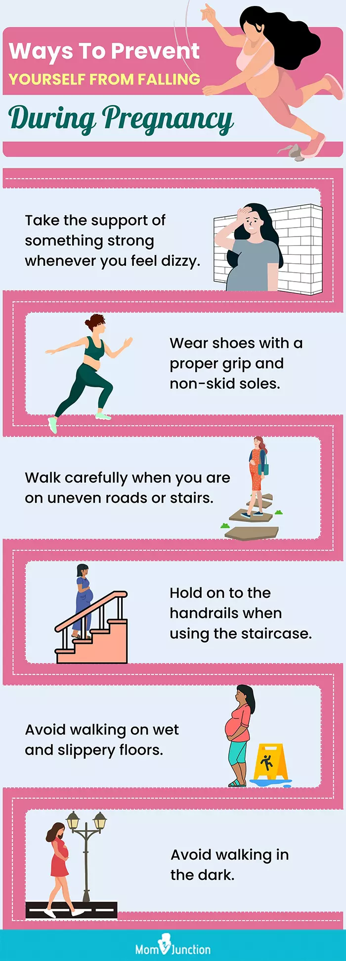 ways to prevent yourself from falling during pregnancy (infographic)