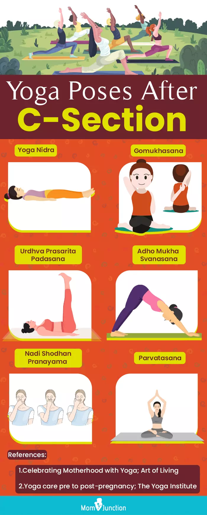 yoga poses after c section (infographic)