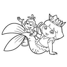 Mermaid Dora coloring page