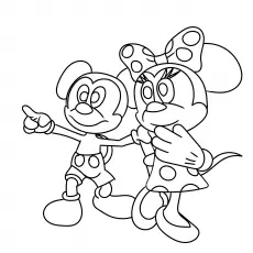 Mickey Having Fun with Minnie Coloring Page