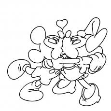 minnie mouse and mickey mouse kissing coloring pages