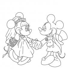 mickey and minnie mouse wedding coloring pages