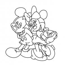 minnie mouse and mickey mouse kissing coloring pages