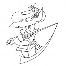 Musketeer Mickey Coloring Page