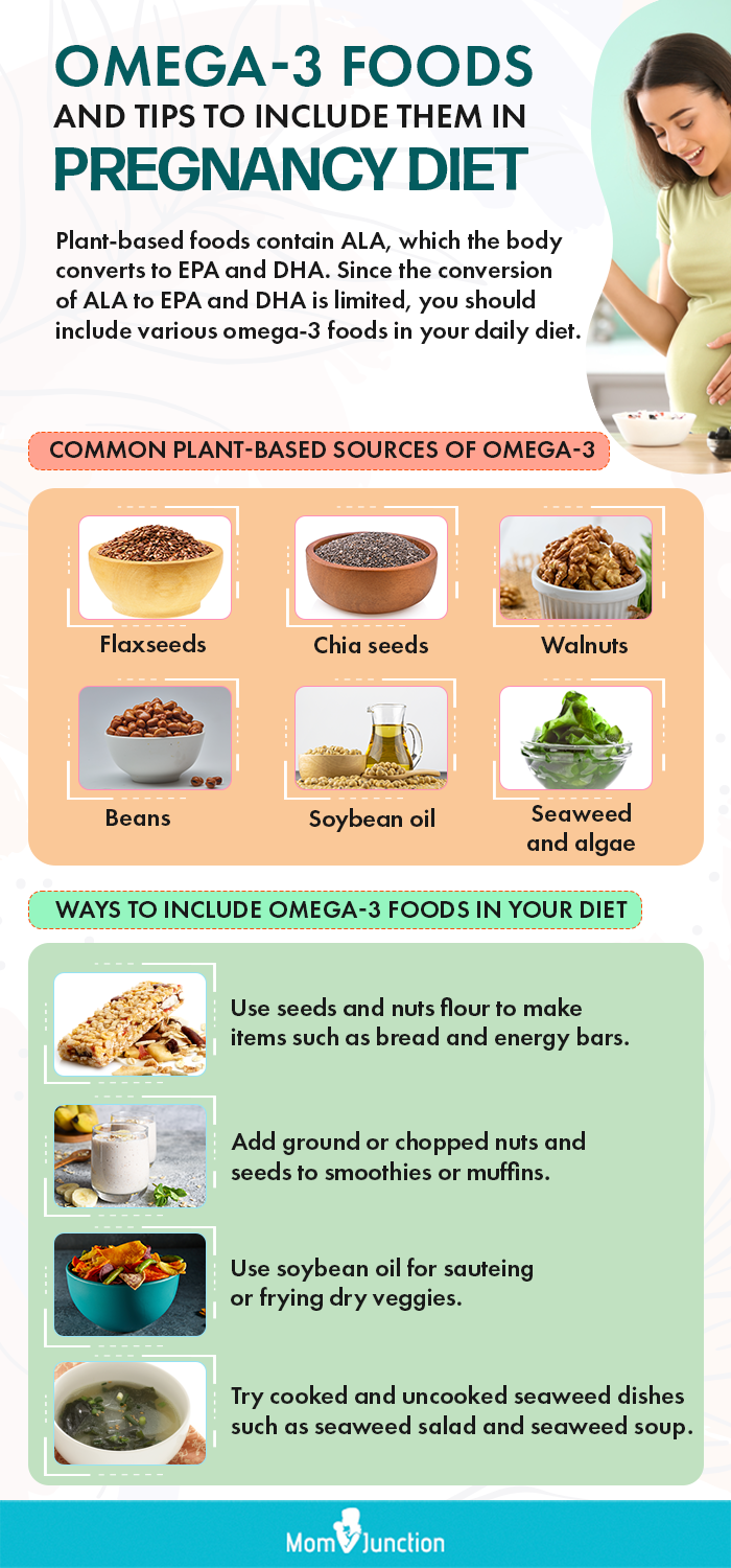 omega-3 foods and tips to include them in pregnancy diet [infographic]
