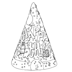 Coloring Page Of Birthday Party Cap
