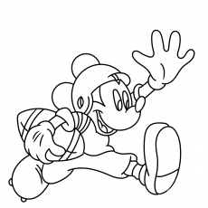Mickey Mouse Playing Rugby Coloring Page