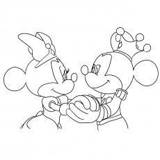 mickey and minnie mouse wedding coloring pages