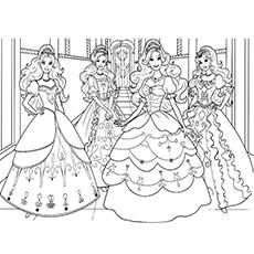 outline pictures of barbie princess