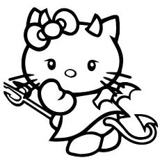 Spicy Hello Kitty Printable to Color for Kids_image