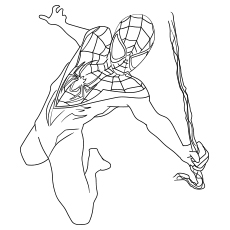 Spiderman Miles Morales Coloring Page to Print 