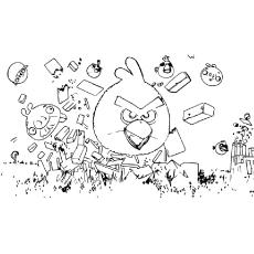 Coloring Pages of Angry Birds In Action