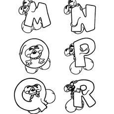 Free Printable Animals Around Alphabet Coloring Pages