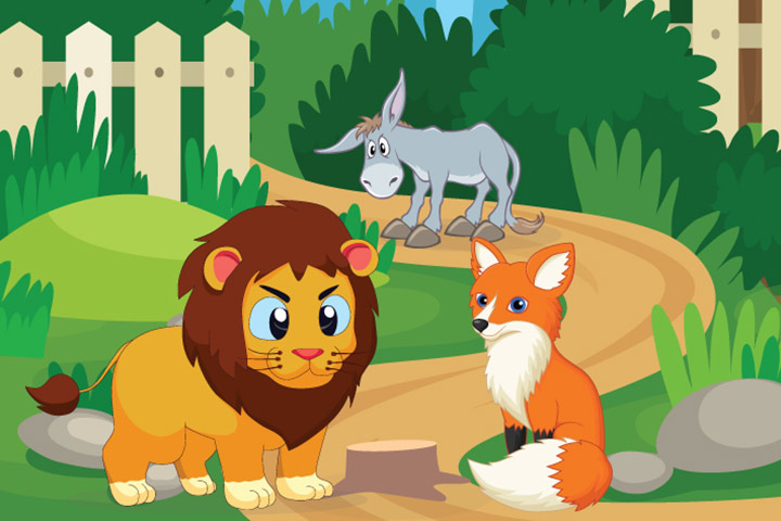 The Ass, The Fox, And The Lion Animal Story For Kids