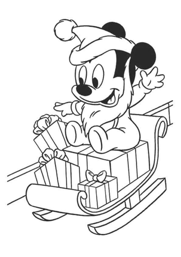 The-Baby-Mickey-Mouse-On-Sleigh