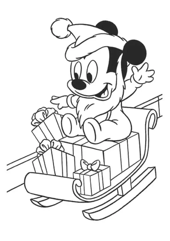 The-Baby-Mickey-Mouse-On-Sleigh