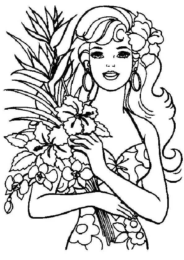 The-Barbie-Love-Flowers-color-page