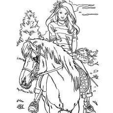 Barbie Loves Horse Riding Coloring Page_image