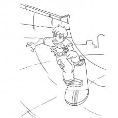 The Ben 10 Skating coloring page