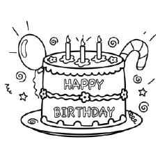 Birthday Cake Coloring Page