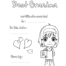 Birthday Certificate To Grandma coloring page