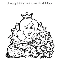 Birthday Wishes for Mommy Coloring Page
