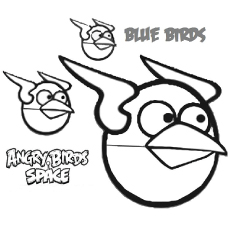 Angry Blue Birds from Space Coloring Pages