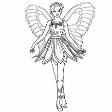 Butterfly Barbie Princess Coloring Page_image