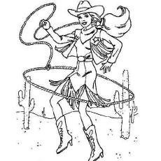 Cowgirl Barbie Coloring Page