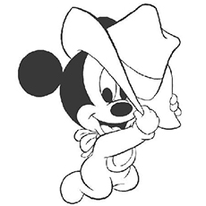 Mickey Mouse as Cowboy coloring pages