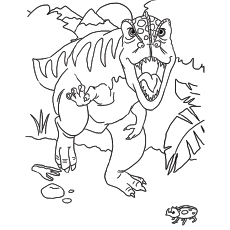 The dino says hello coloring page