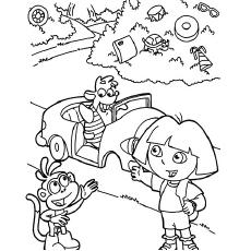 dora and boots coloring pages