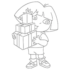 The Dora Carries Gifts coloring page