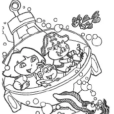 Dora Under the Sea coloring page