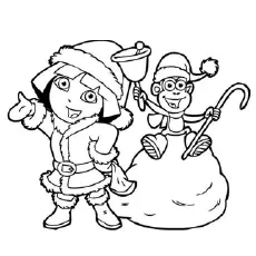 Dora Gets Ready for Christmas coloring page