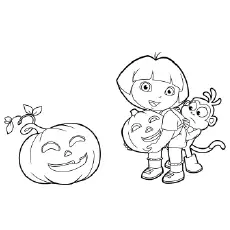 Dora on Halloween Day coloring page